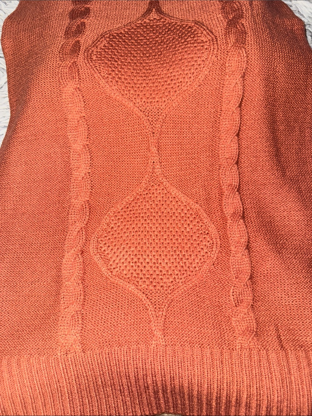 Fashion Nova Rust Ribbed Cable Knit Midi Skirt Set - Picture 5 of 6